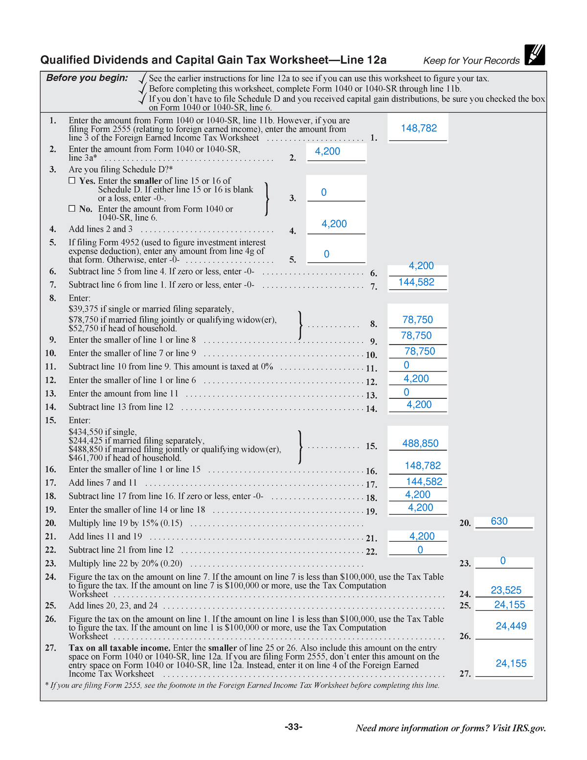 Irs Form Qualified Dividends Worksheet 2022
