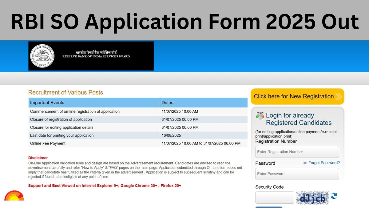 Rbi Grade B Online Application Form 2025