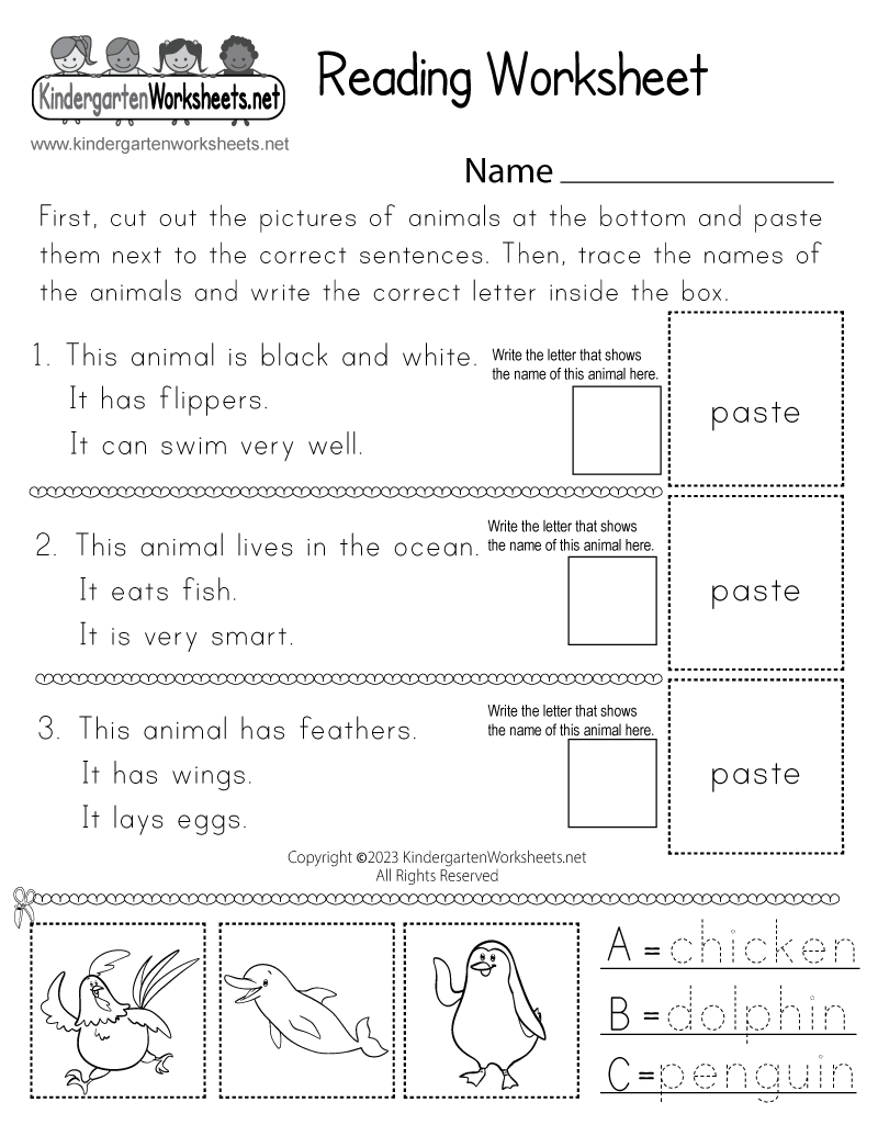Free Worksheets Printables Reading