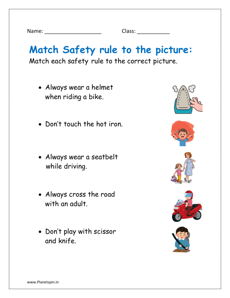 Free Printable Safety Worksheets For Kids