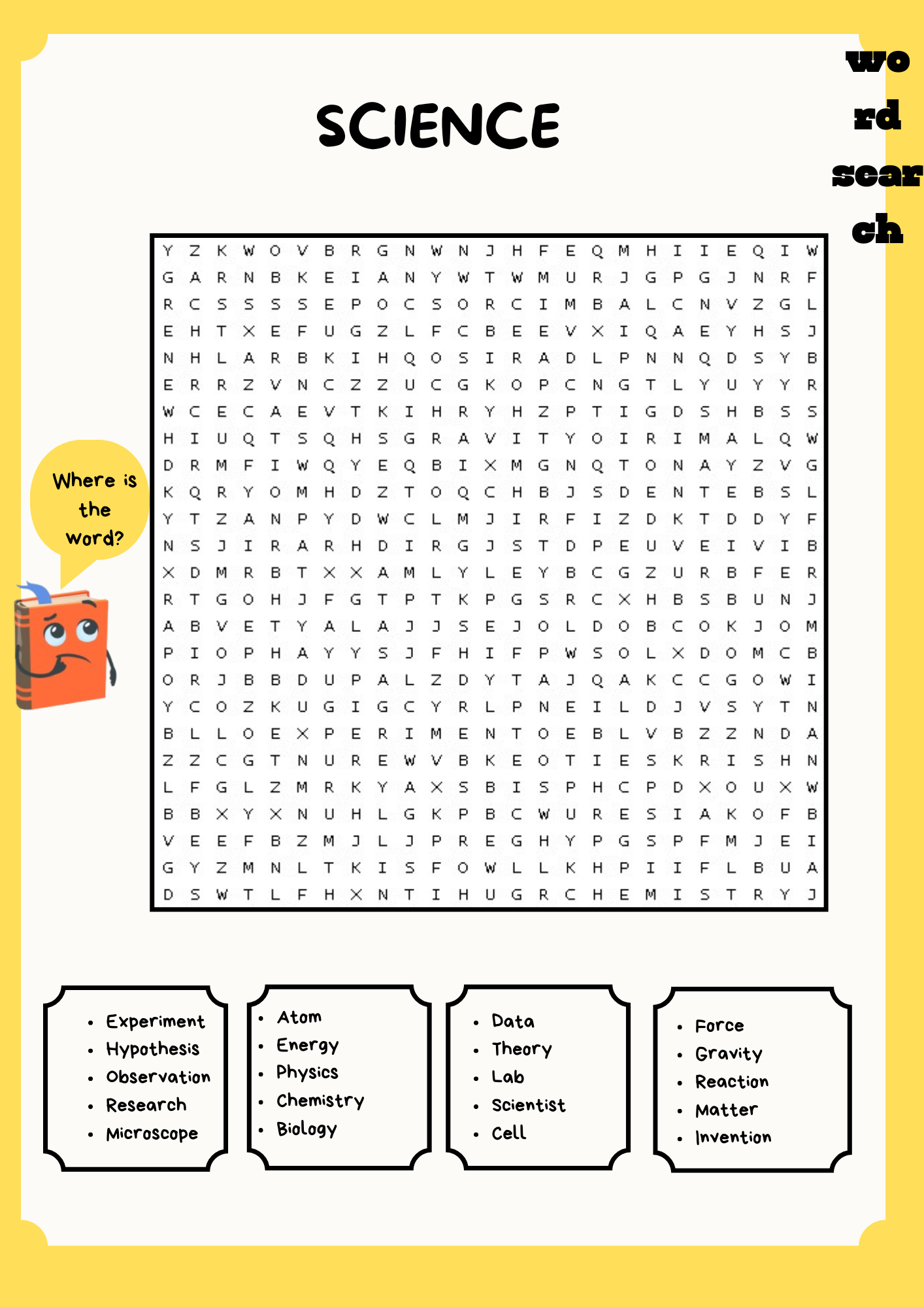 Science Puzzles Worksheet Printable