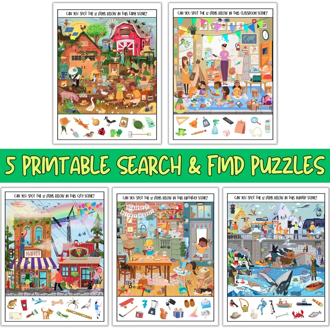 Search amp Find Printable Puzzles For Kids 5 Hidden Picture Games 