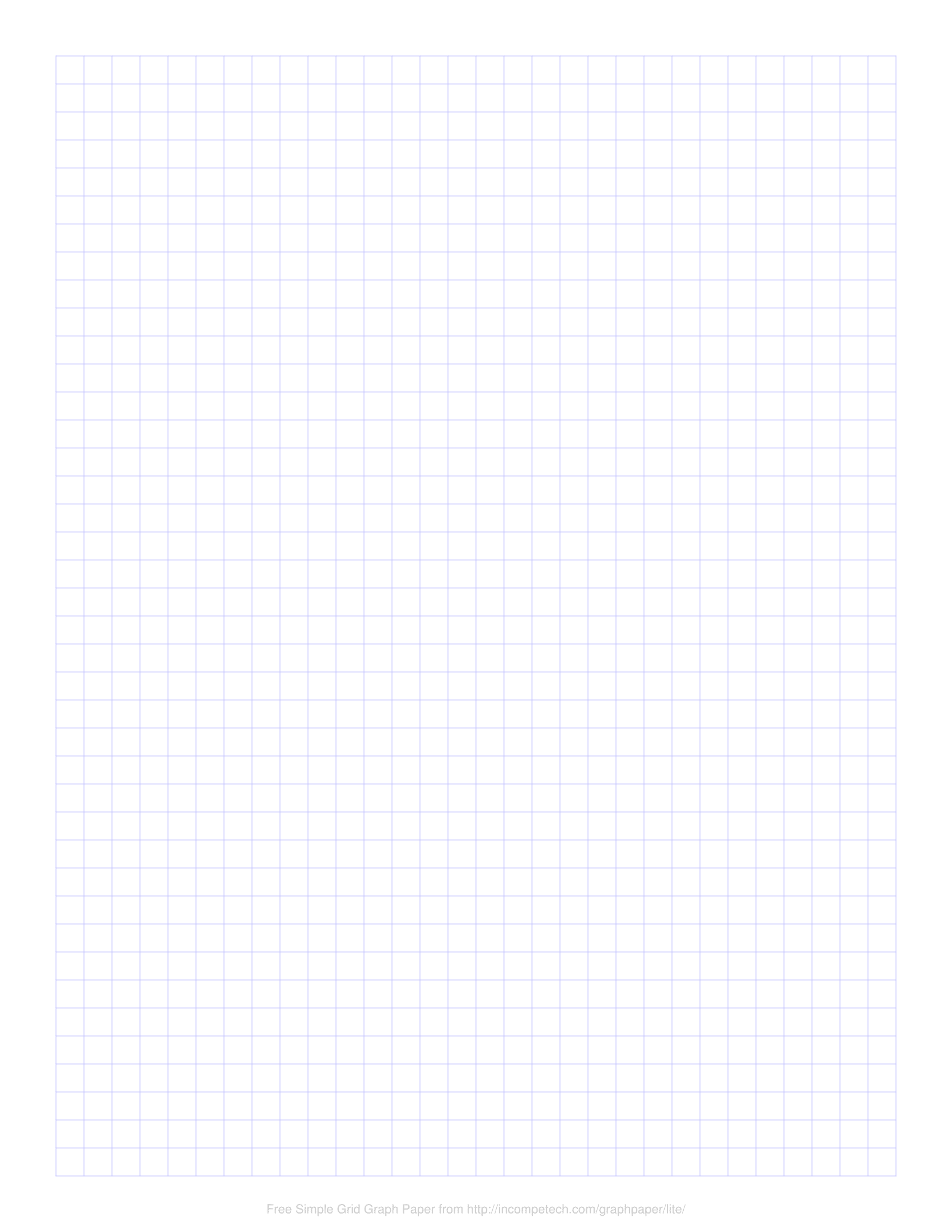 Free 1 Inch Printable Graph Paper