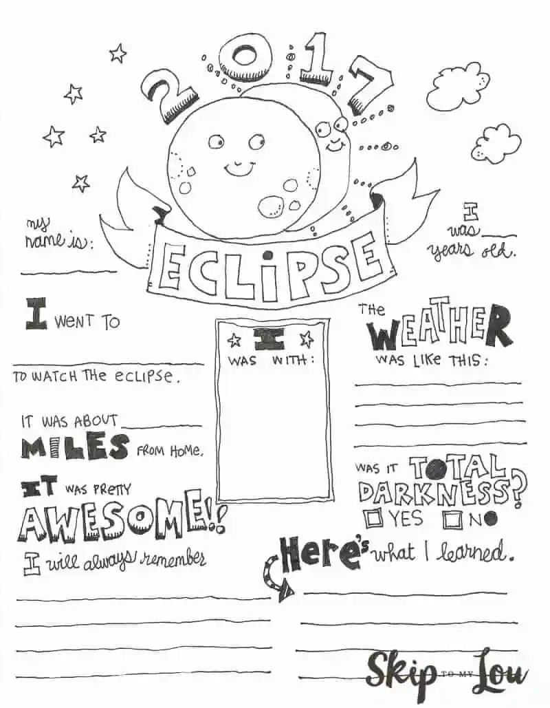 Solar Eclipse Coloring Pages Skip To My Lou