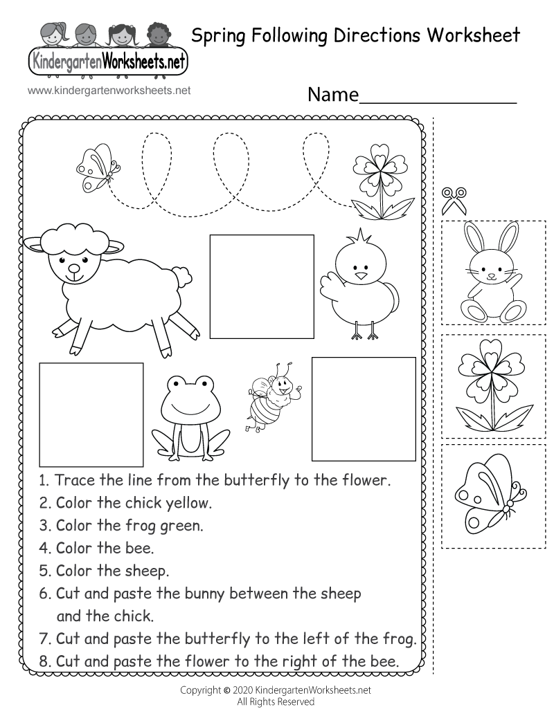Follow Directions Worksheets Free Printable