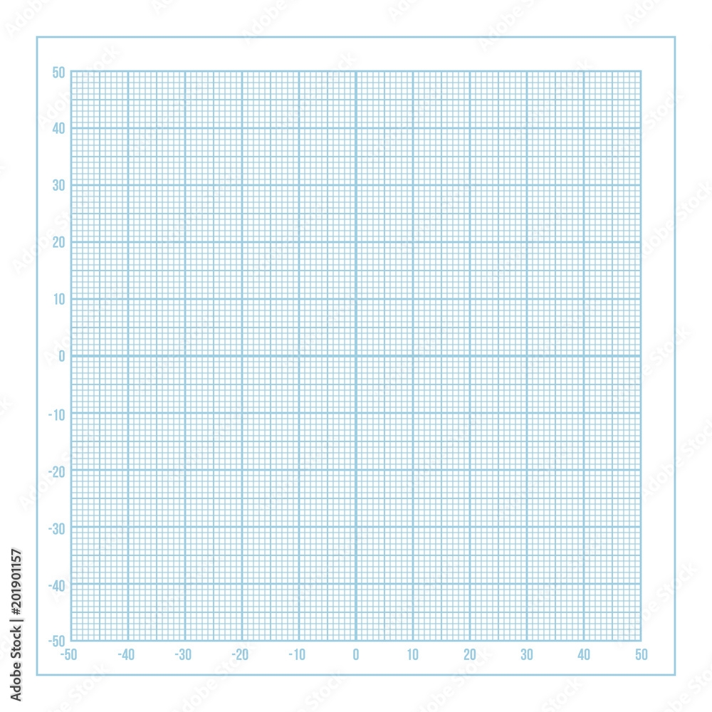 Stock Vektorgrafik Vector Blue Metric Graph Paper With Coordinate 