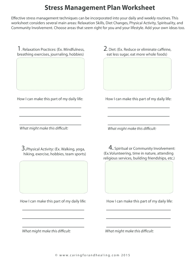Stress Management Plan Worksheet Fill Out amp Sign Online DocHub