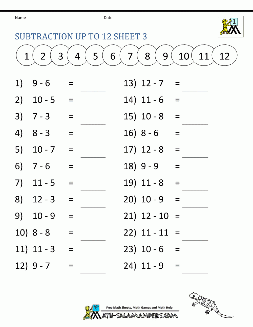 Free Math Worksheets Printable 1st Grade