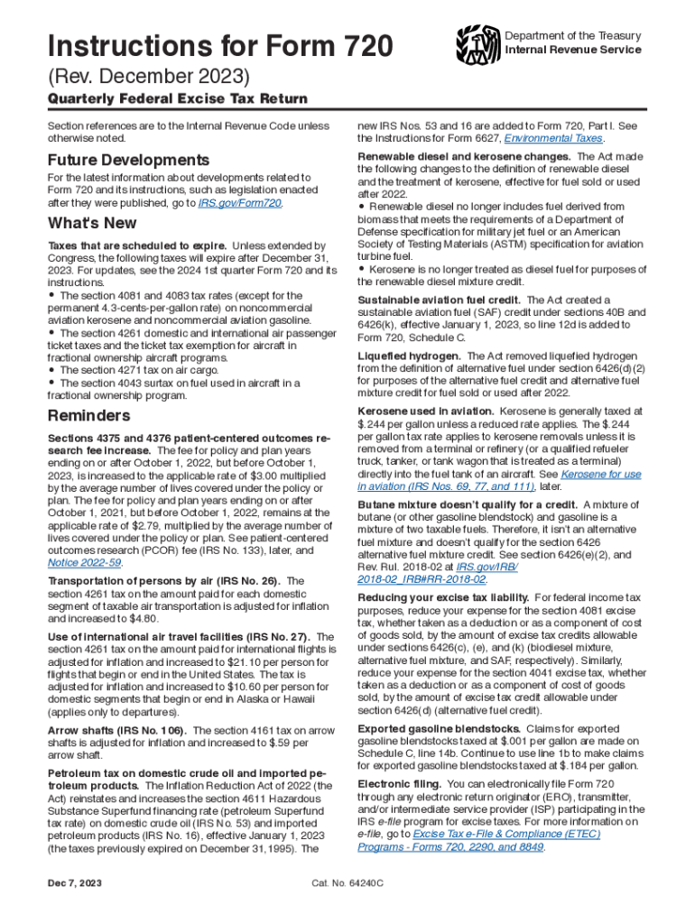 Printable Irs 720 Form Instructions