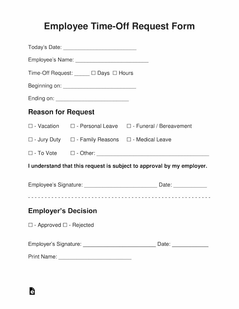 Leave Form 2024 Format