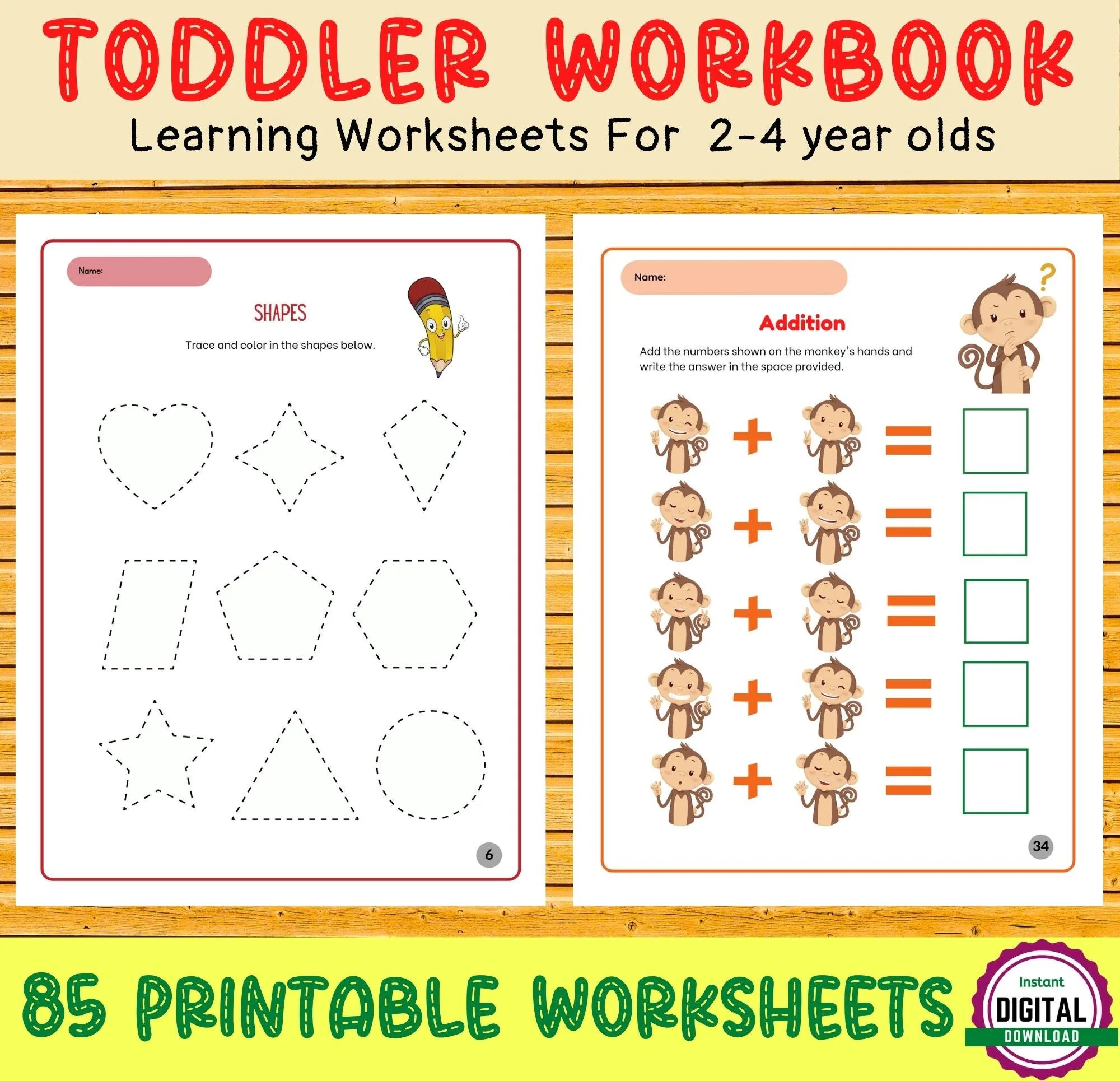 Toddler Printable Worksheets 2 Year Old