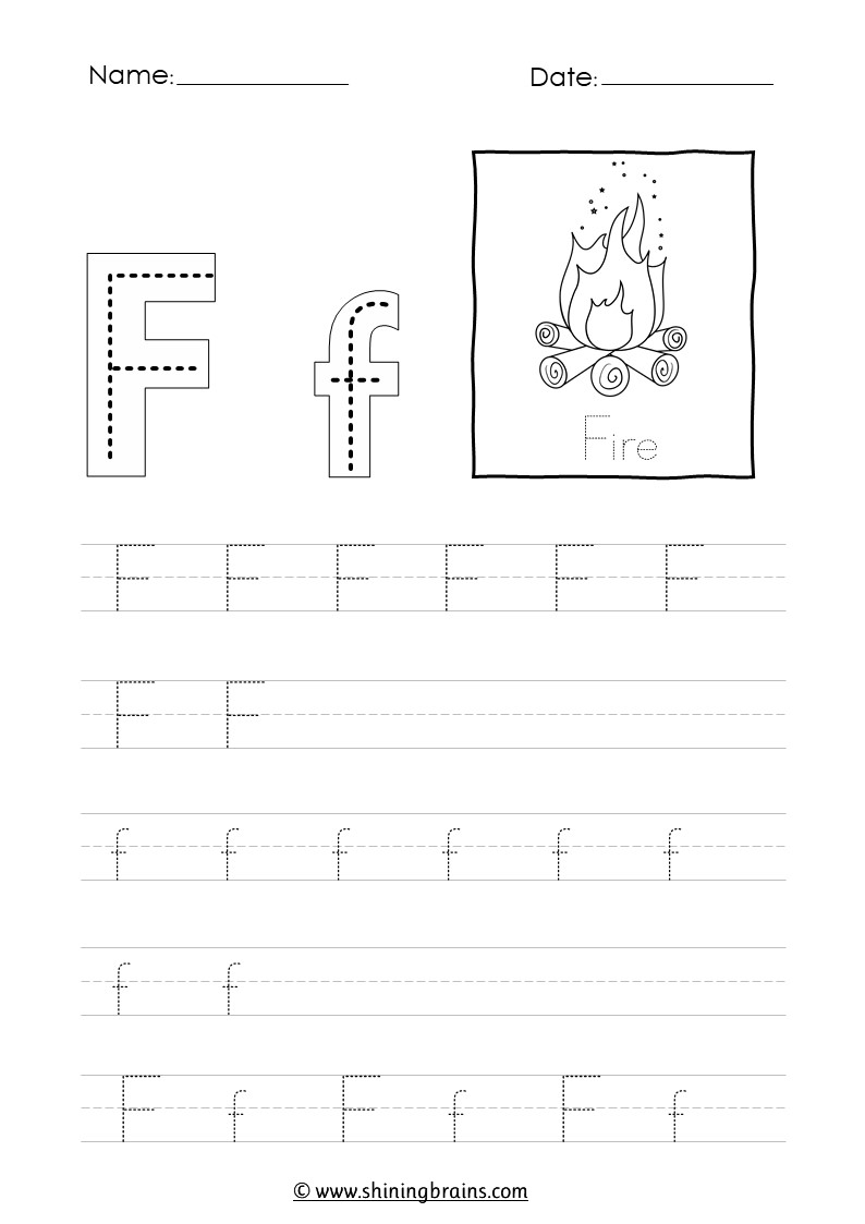 Letter F Trace Printable