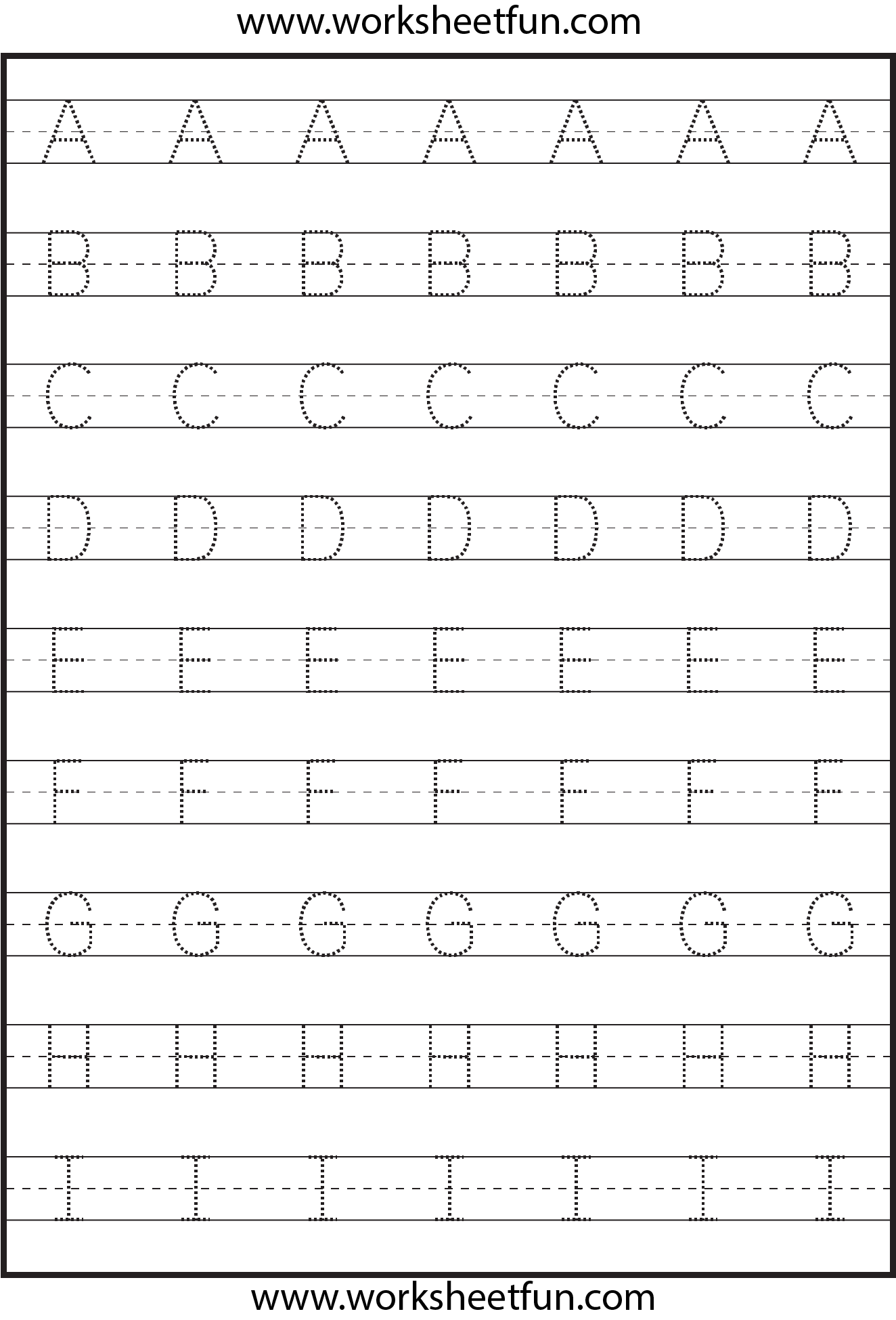 Tracing Uppercase Letters Capital Letters 3 Worksheets 