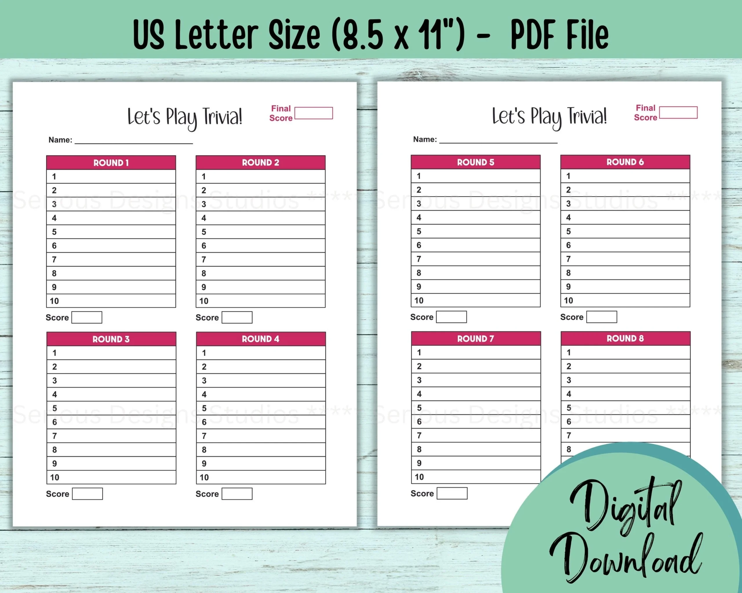 Trivia Answer Sheet Printable Trivia Sheets Trivia Host Tools 