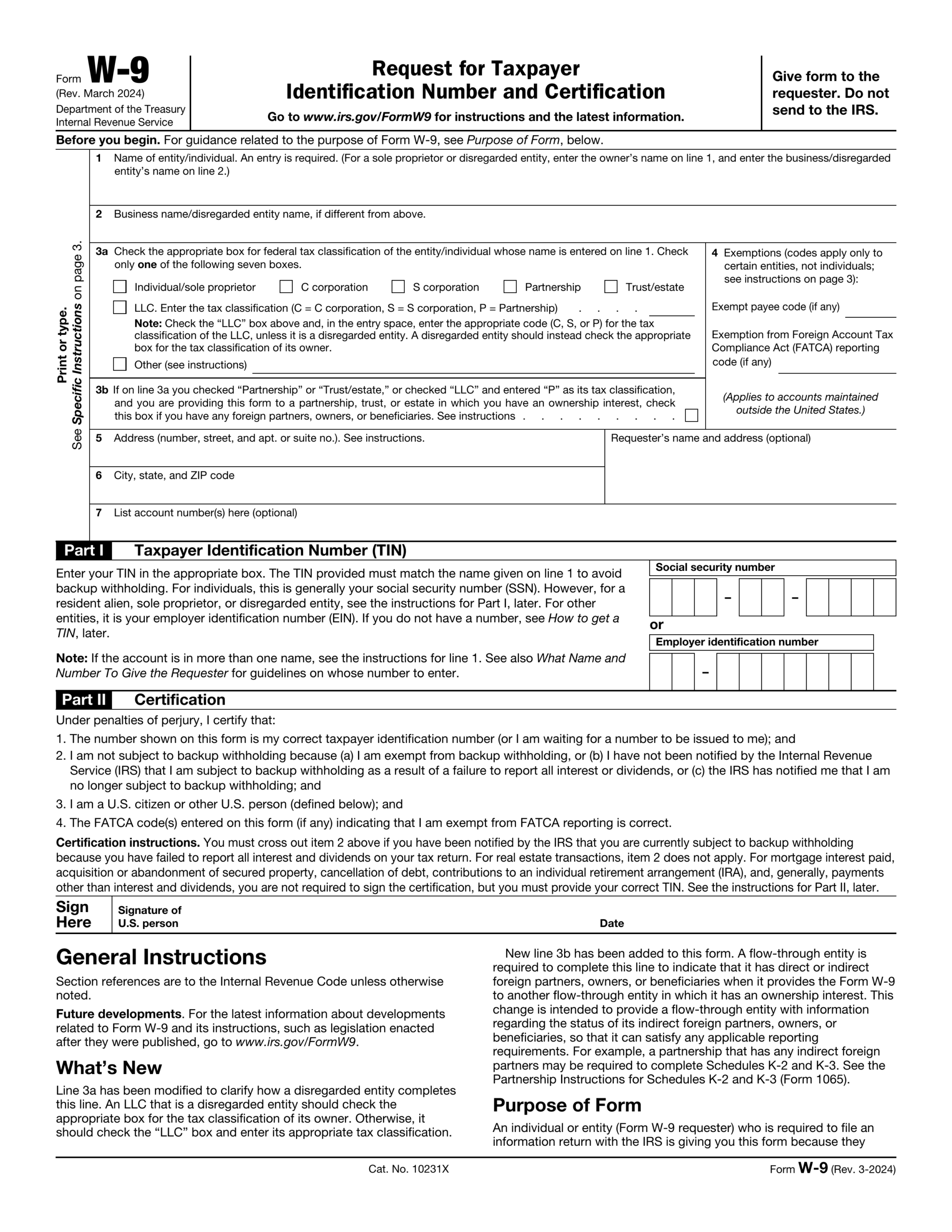 W9 2025 Form Download