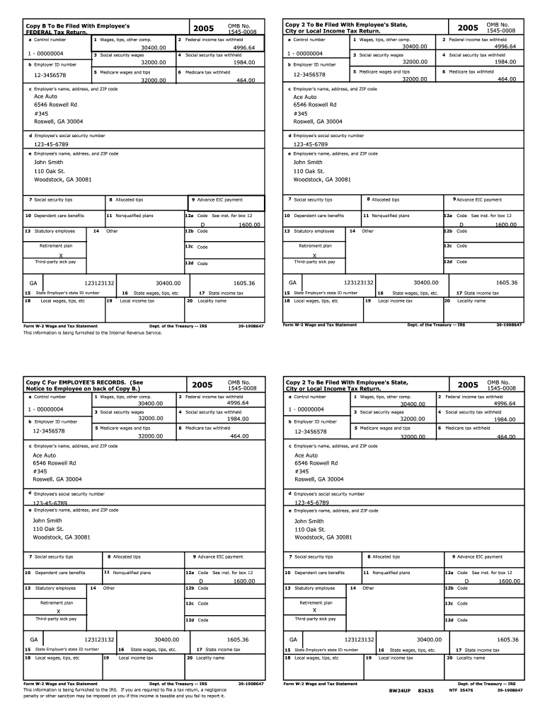 W-2 Form 2024 Printable Pdf