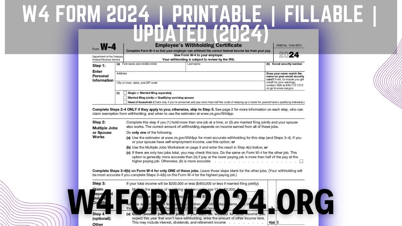 W 4 Form 2024 Printable Pdf