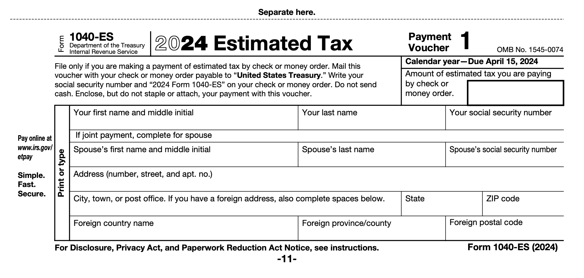 What Is IRS Form 1040 ES Guide To Estimated Income Tax Bench 