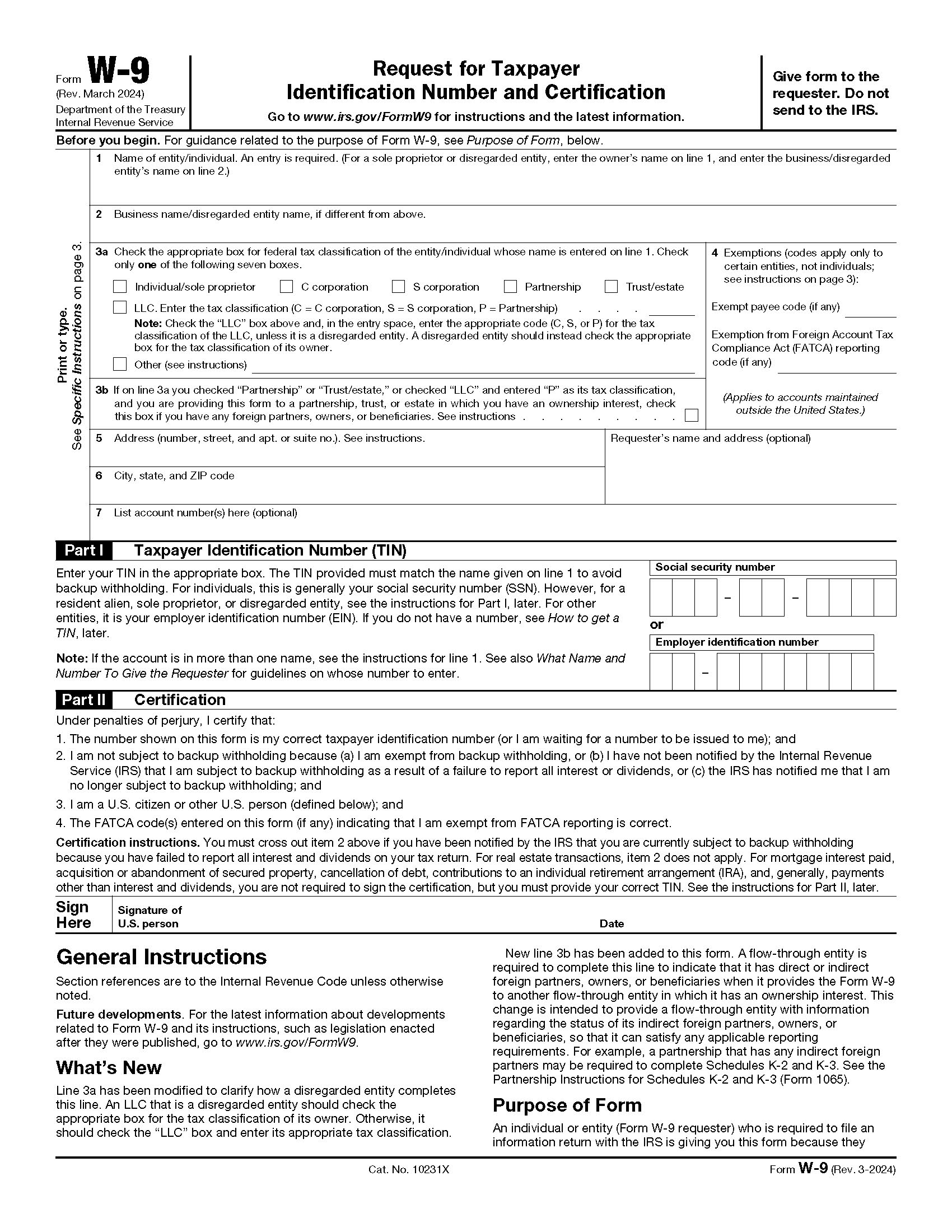Who Should Complete IRS Form W 9 