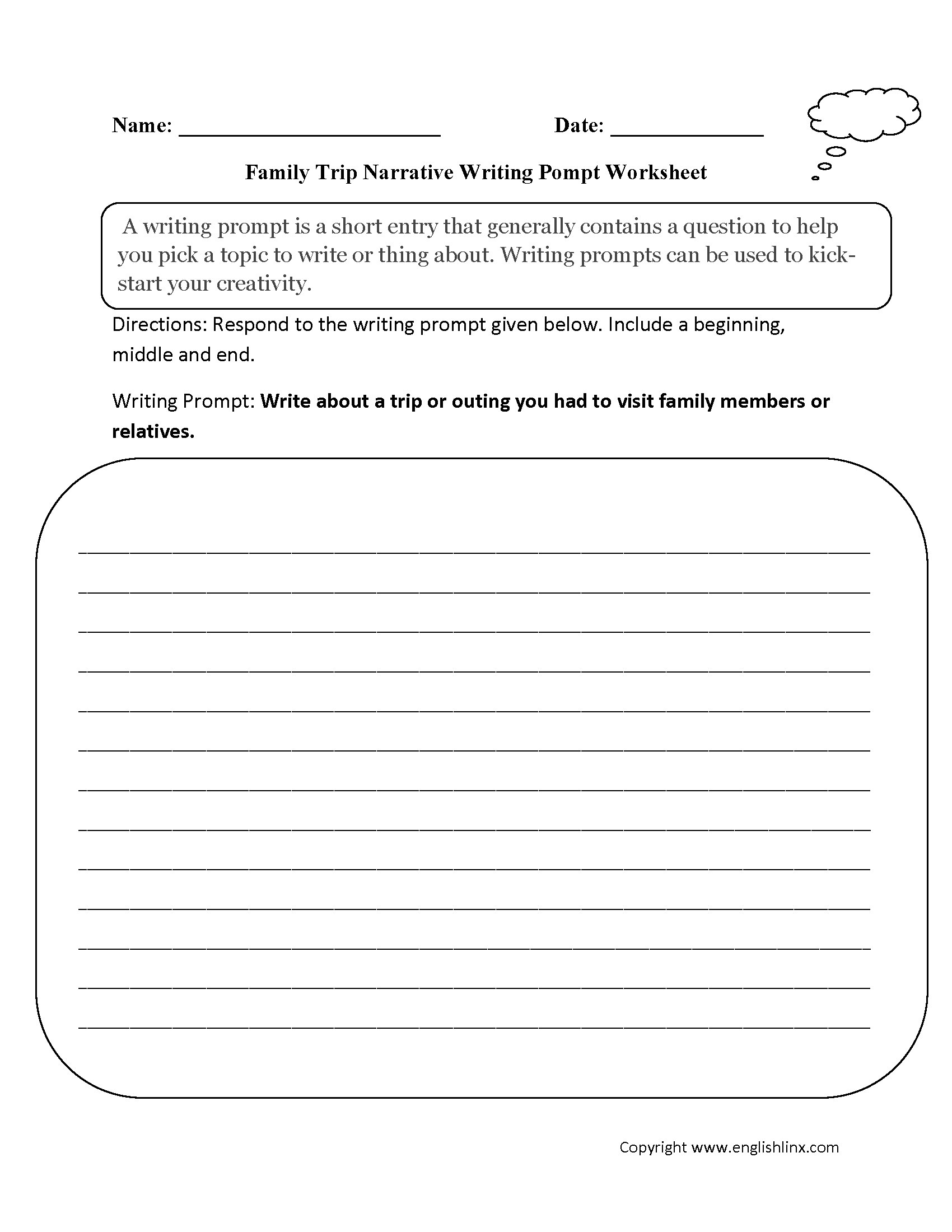 Free Printable Writing Worksheets 4th Grade