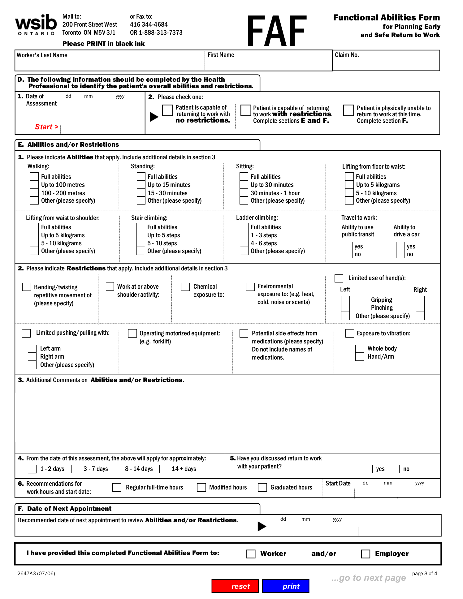 What Is A Form 7 Wsib