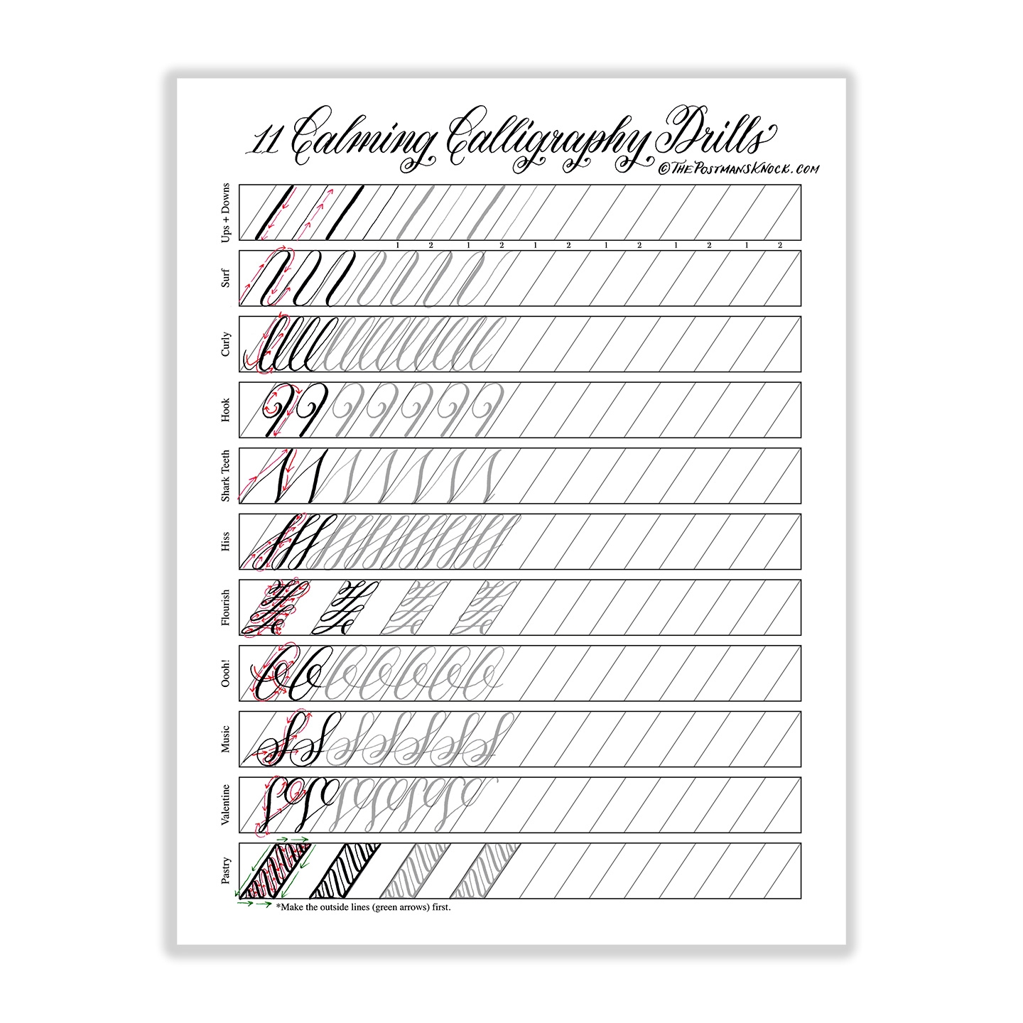 Calligraphy Practice Sheets Pdf Printable