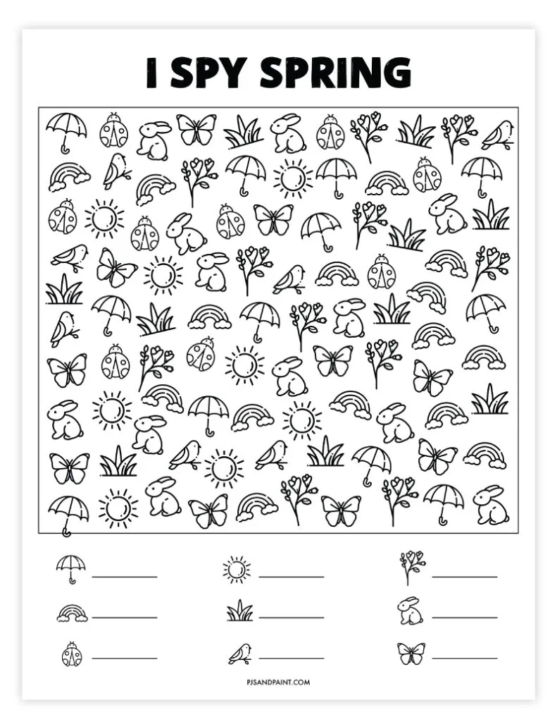 12 Free Printable Spring Games And Activities Pjs And Paint