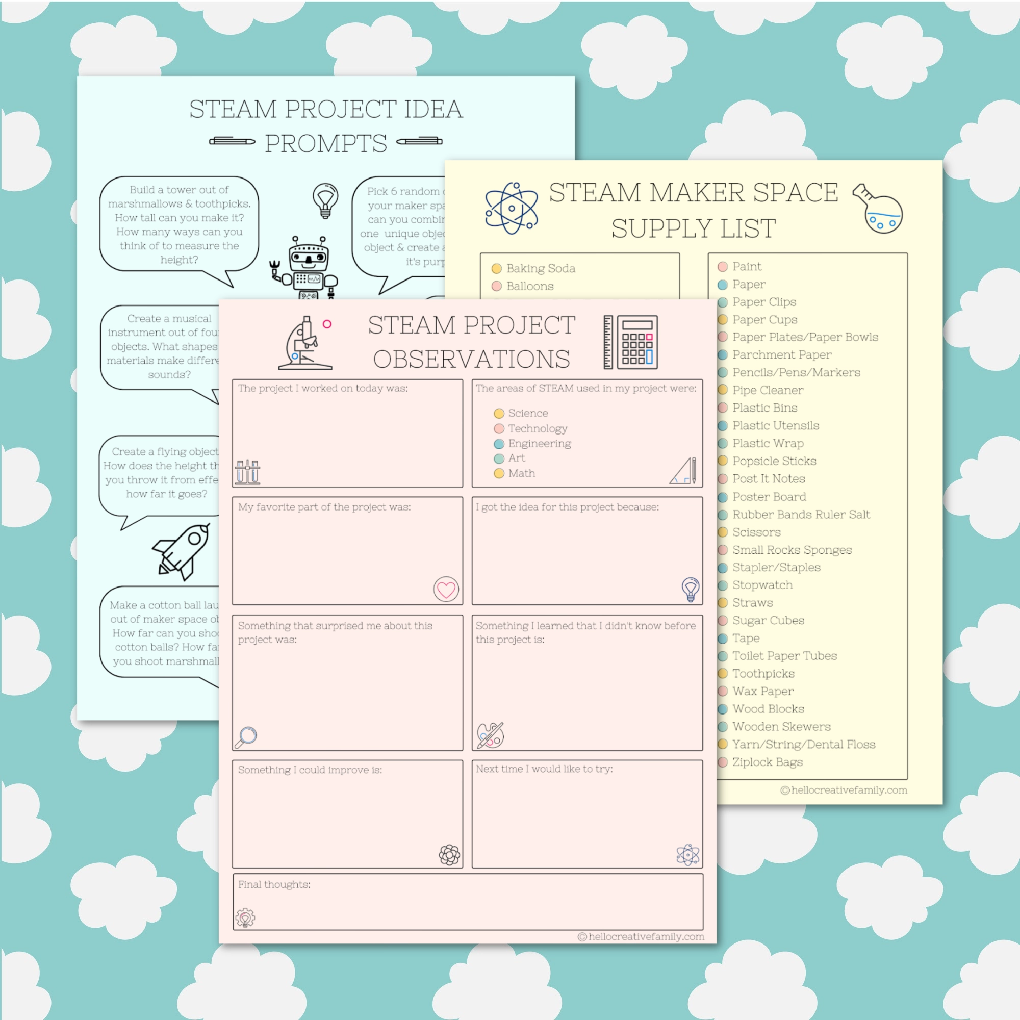 Free Printable Steam Worksheets