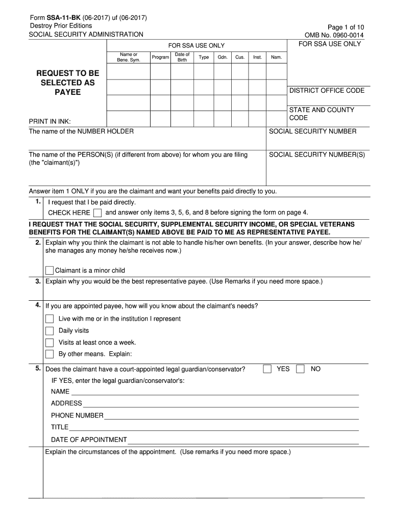 2017 2025 Form SSA 11 BK Fill Online Printable Fillable Blank 
