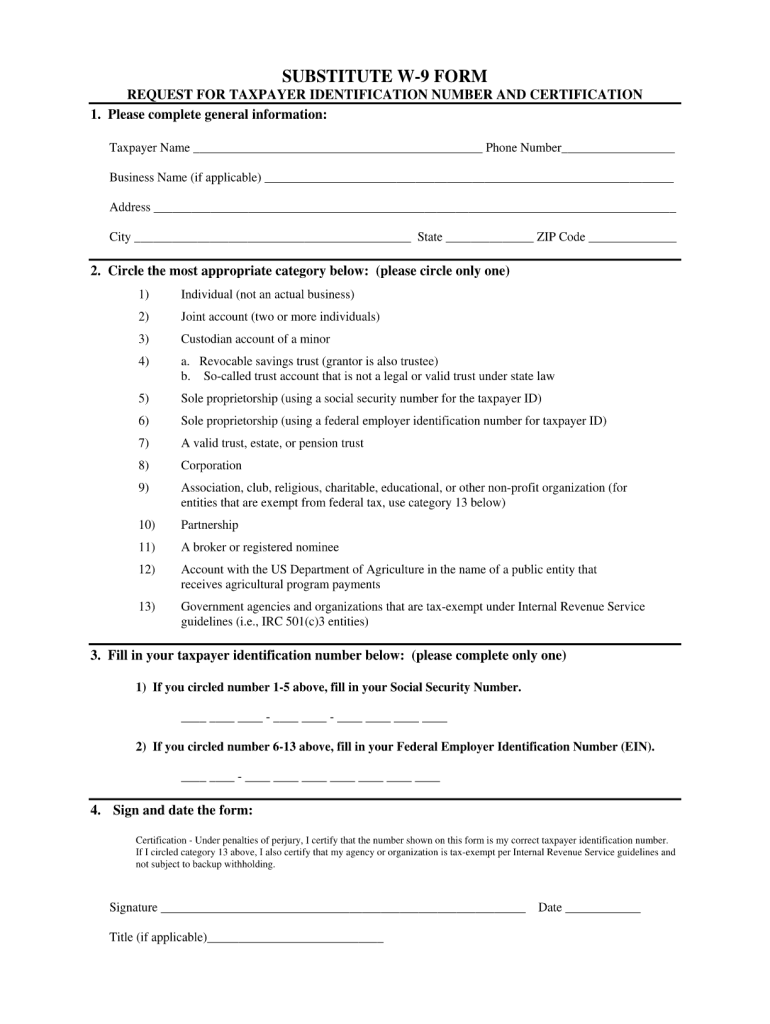 2017 2025 Form TN Substitute W 9 Fill Online Printable Fillable 