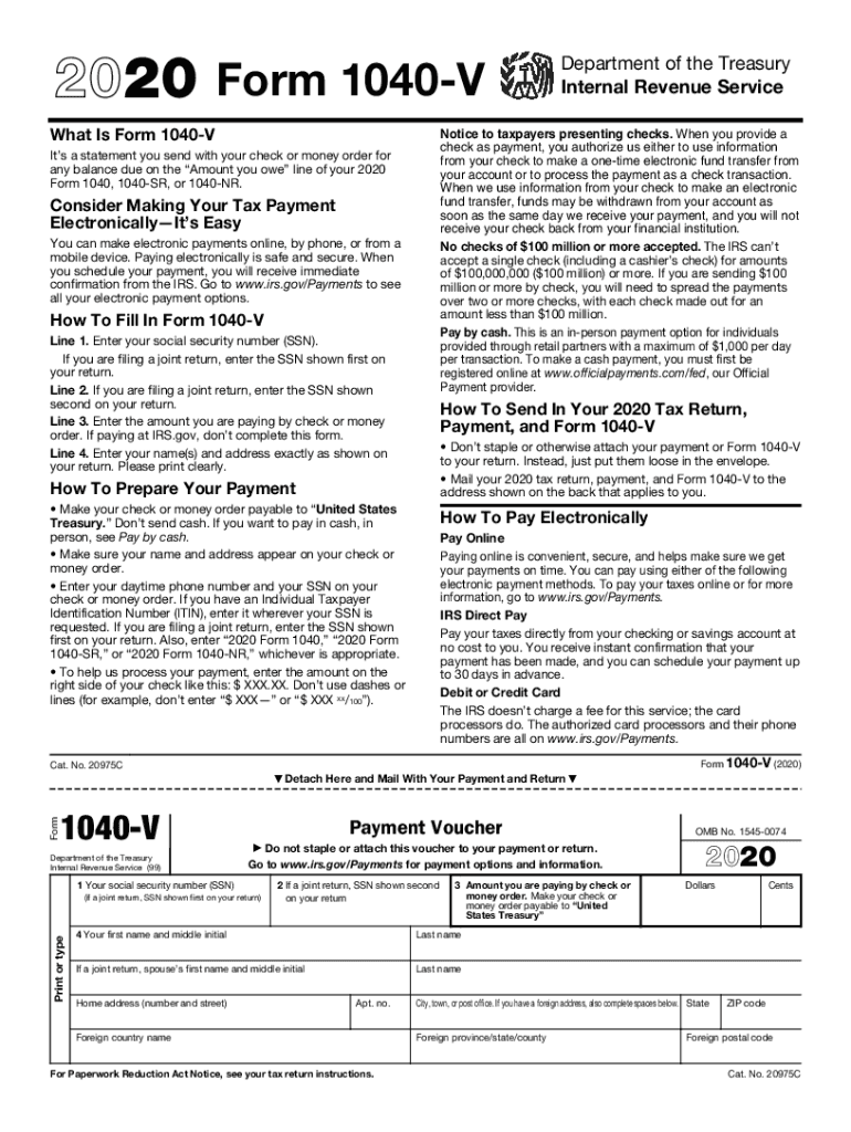 2020 1040 V Fill Out amp Sign Online DocHub