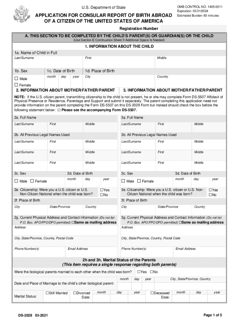 2021 2025 Form DS 2029 Fill Online Printable Fillable Blank 