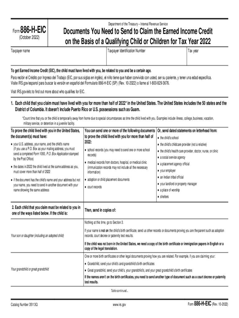 Irs Form Eic 2023