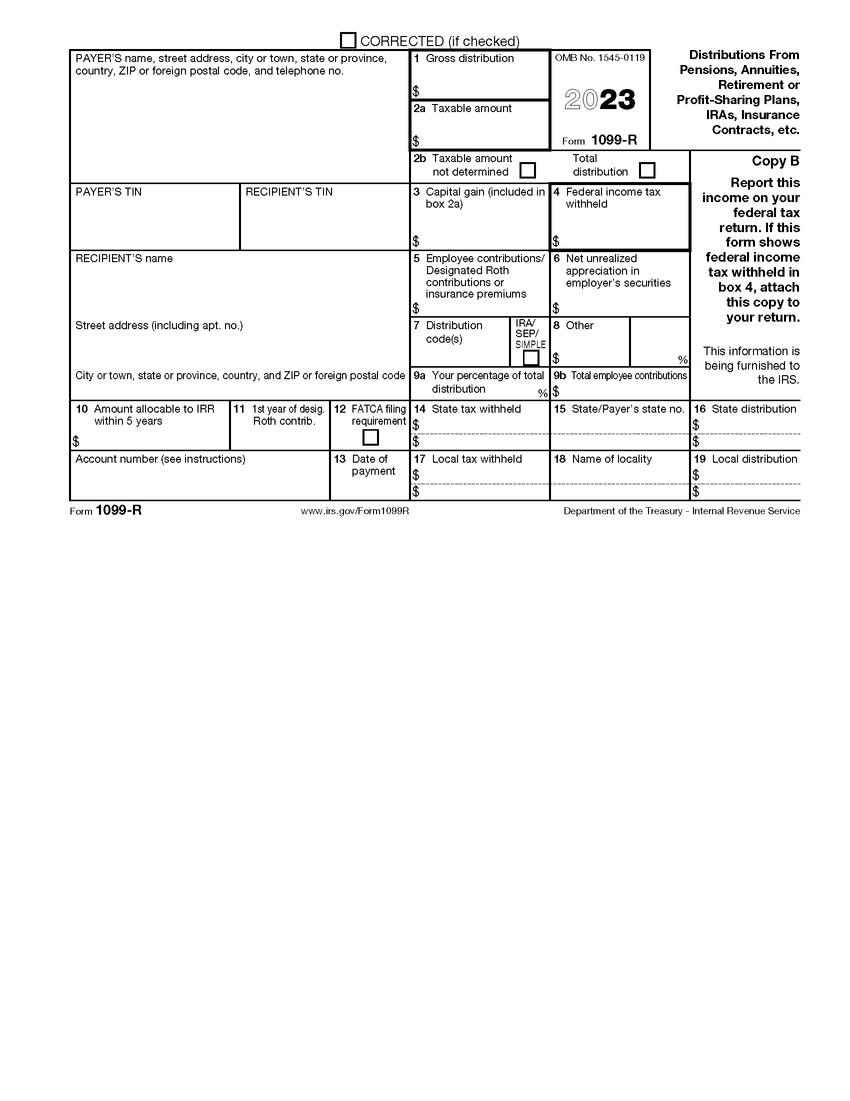 It 1099 R Printable Form