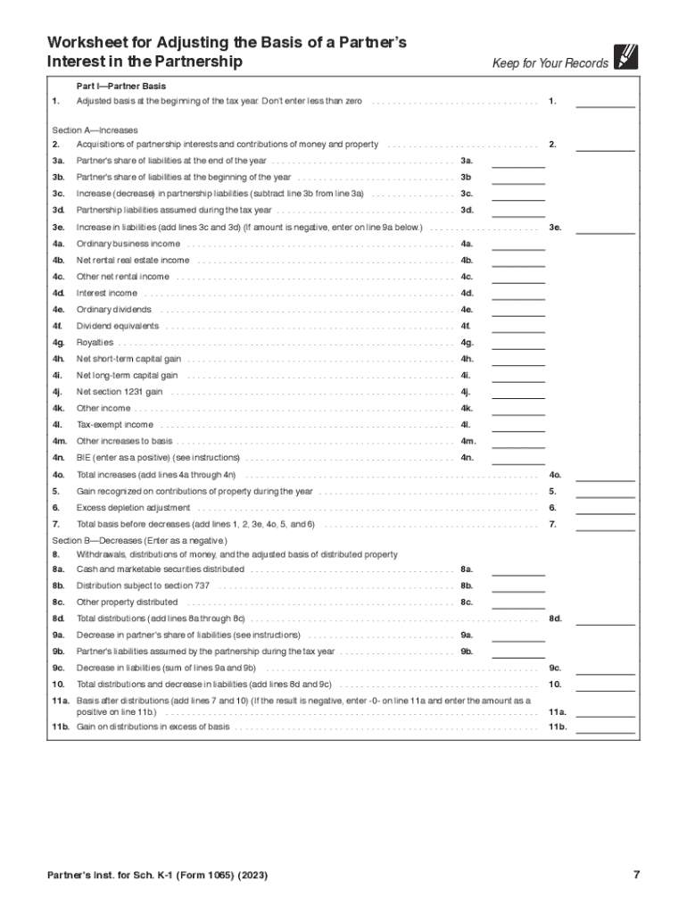 2023 2025 Form IRS Instruction 1065 Schedule K 1 Fill Online 