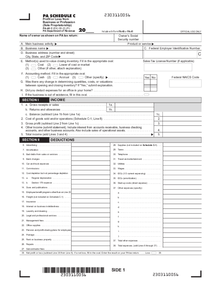 Form Sch C 2023