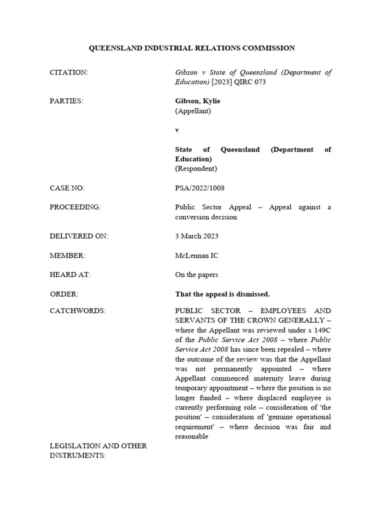 2023 Qirc 73 358466 PDF Appeal Employment