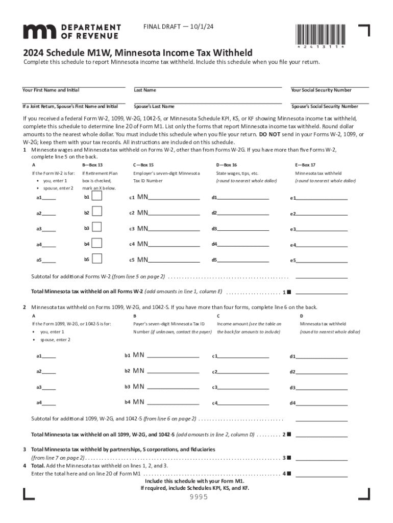 Mn Form W9 2024