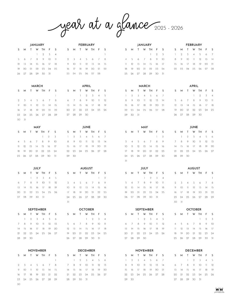 2025 Calendar 2026 Printable Word