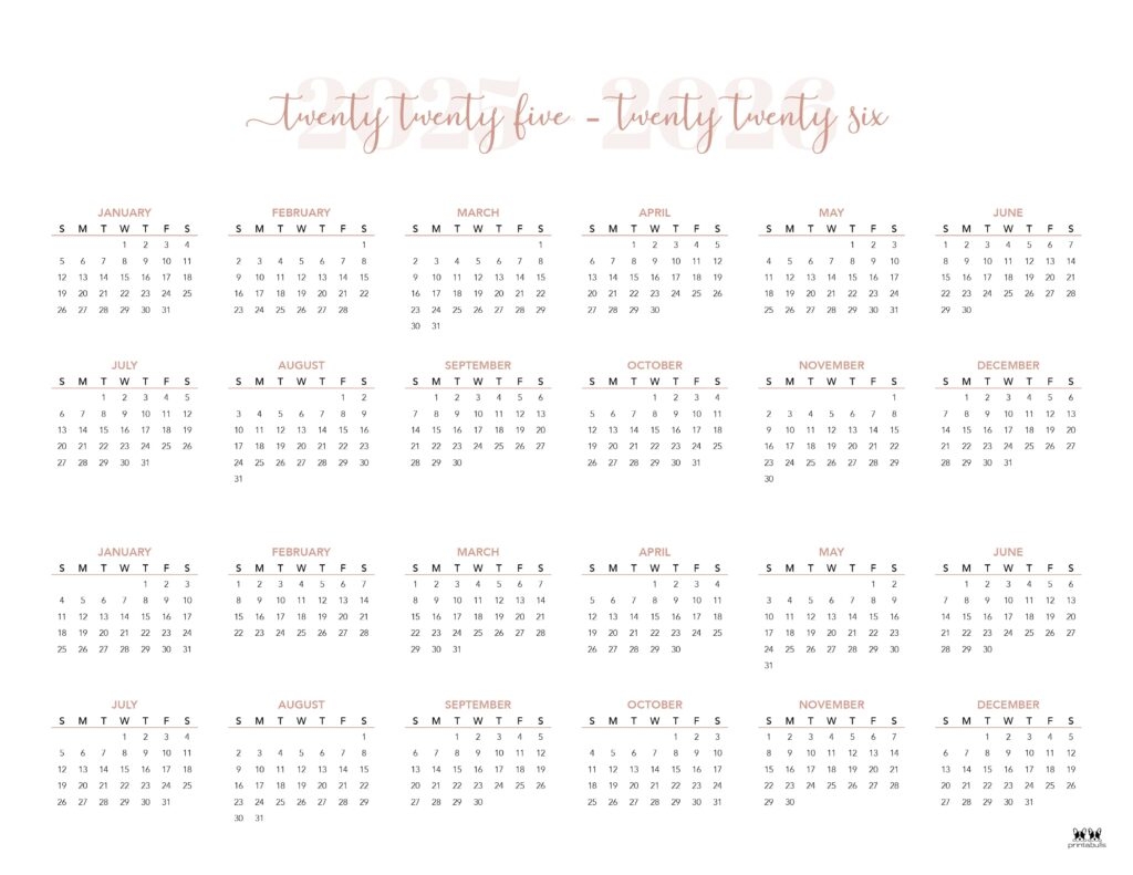 2025 Calendar 2026 Printable Pdf Free Download