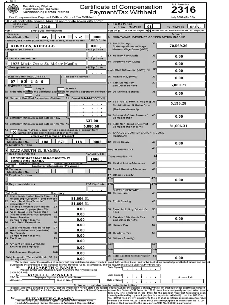 Bir Forms 2316