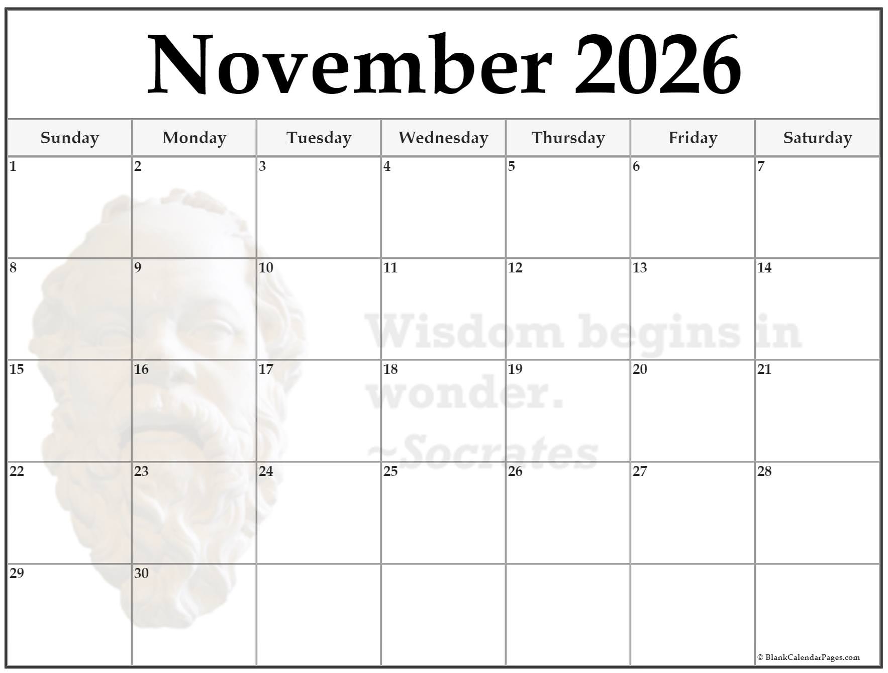 24 November 2026 Quote Calendars