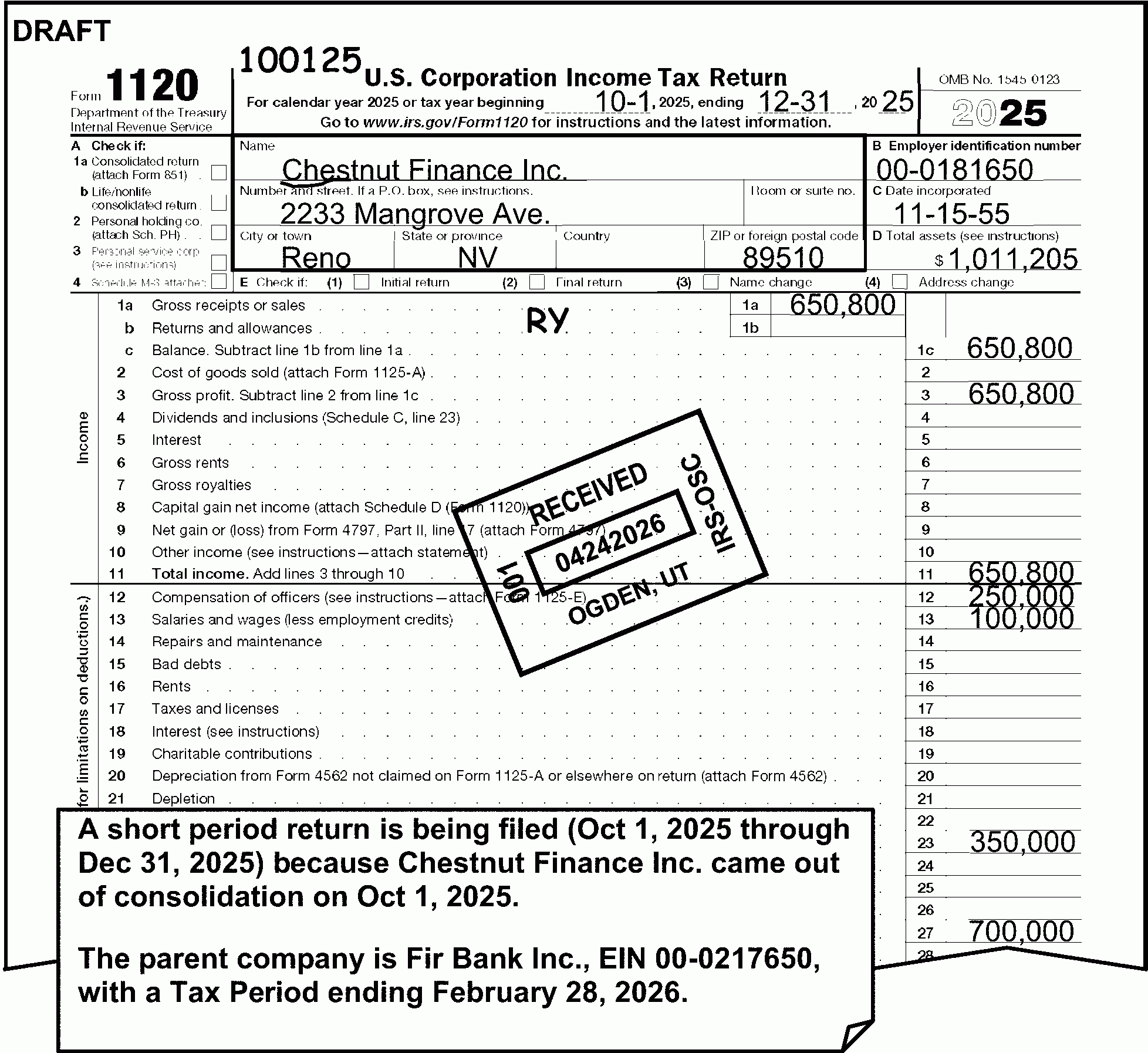 Name Change Irs Form 8820