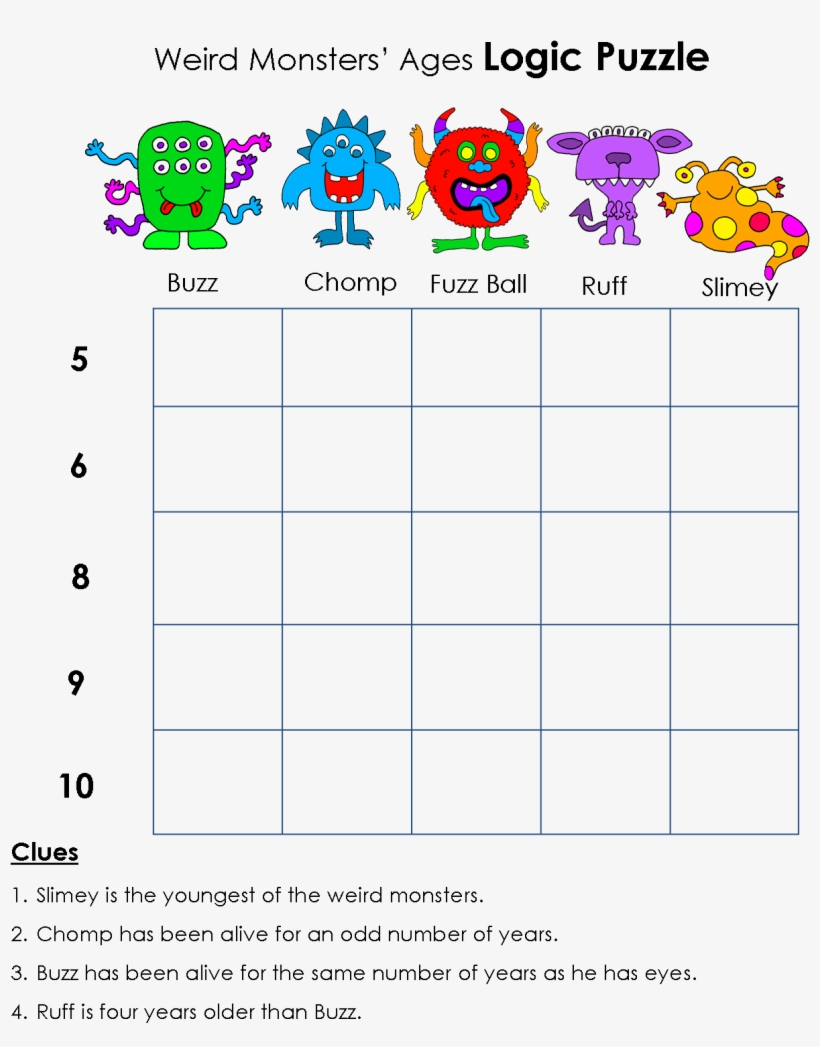 Word Logic Puzzles For Kids Printable