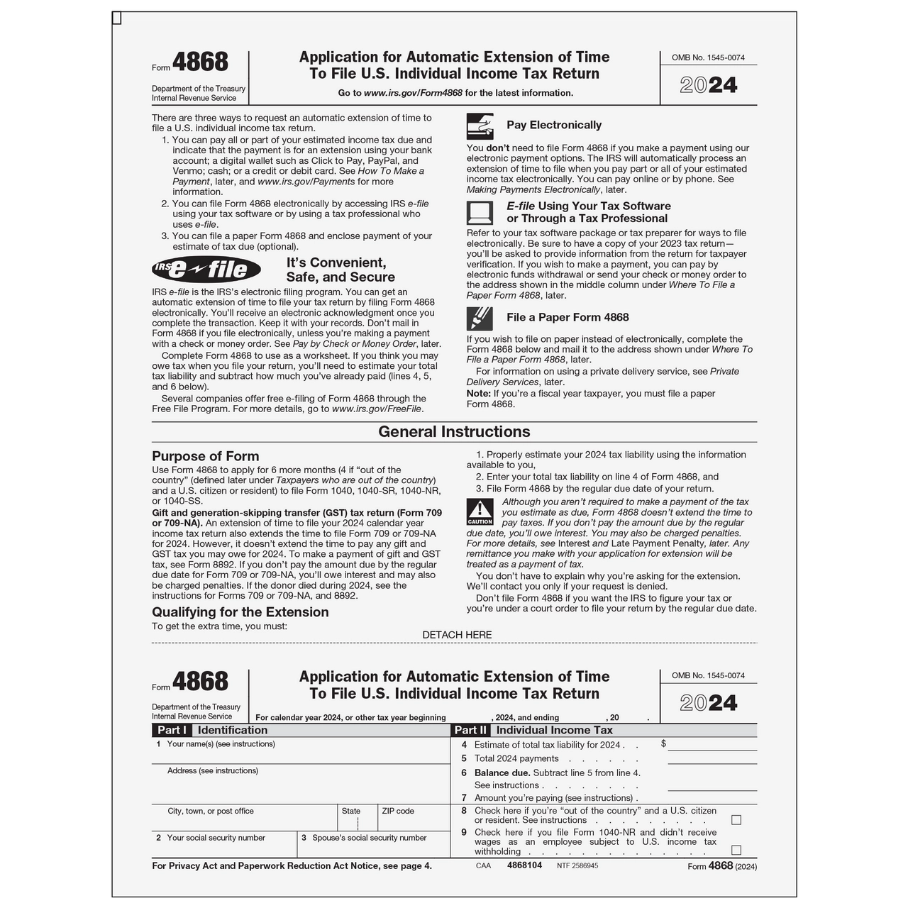 Form 4868 For 2024