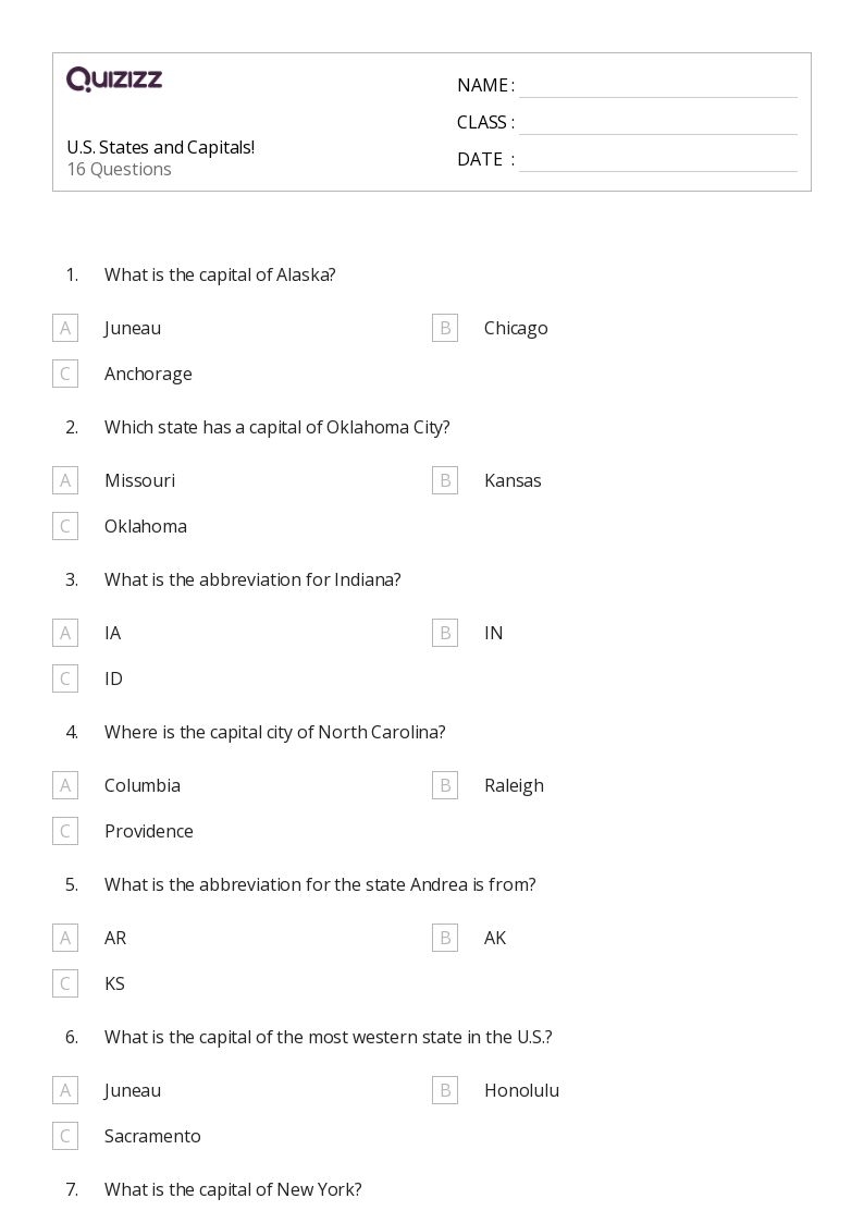 50 U S History Worksheets For 4th Grade On Quizizz Free 