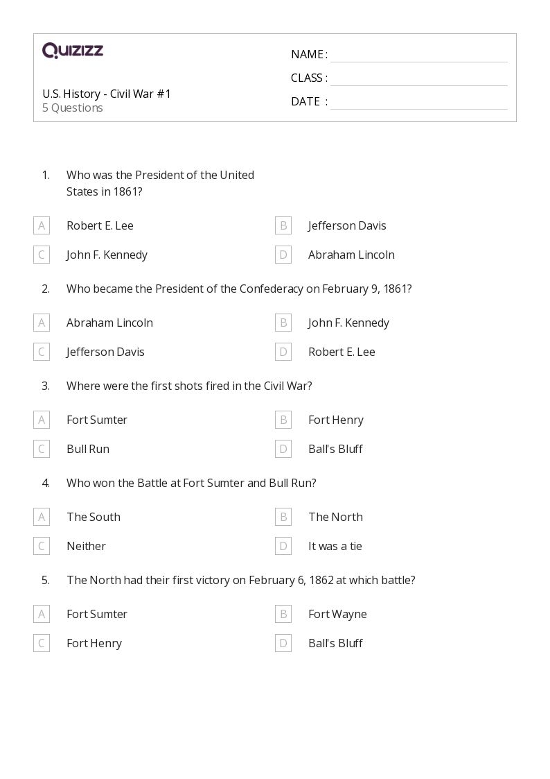 50 U S History Worksheets On Quizizz Free amp Printable 