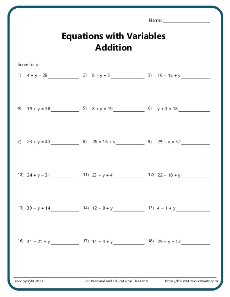 8th Grade Math Worksheets Printable Free Pdf