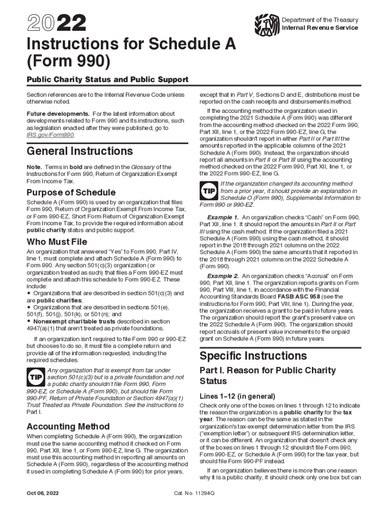 Form 990 Ez Schedule A 2022