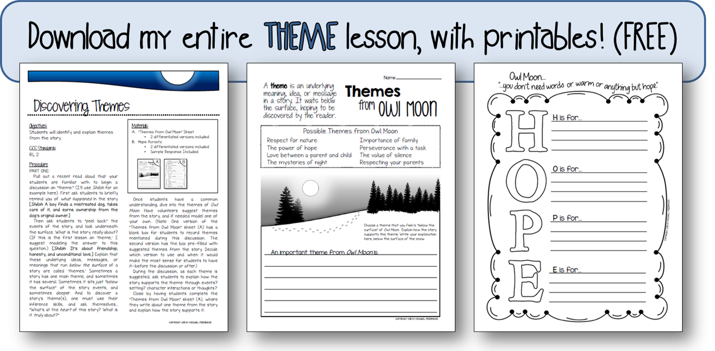 Teaching Theme Worksheets Free Printable